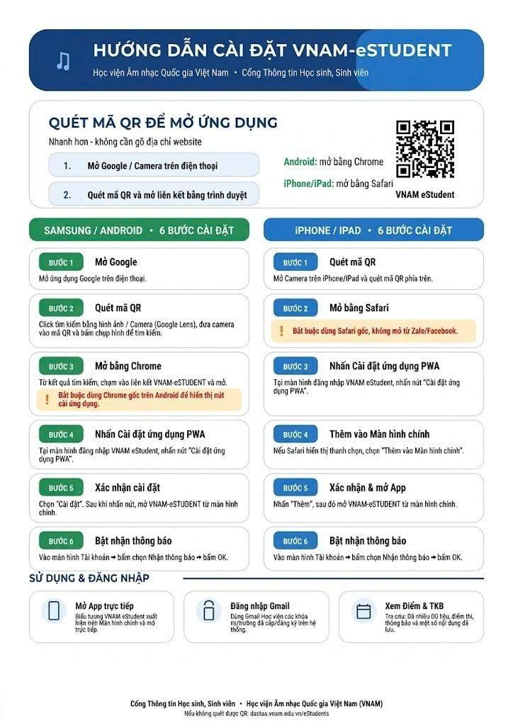 Hướng dẫn cài đặt VNAM-eStudent